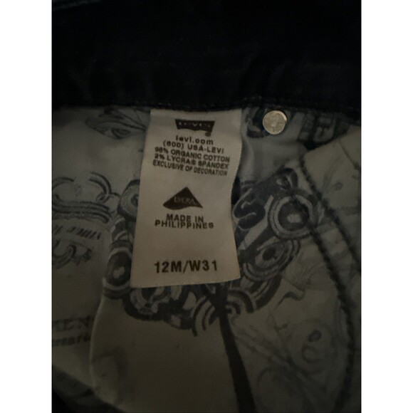 Levi's White Tab Green Letters Skinny Denim Jeans | Women Size 12M/31W - Picture 11 of 12